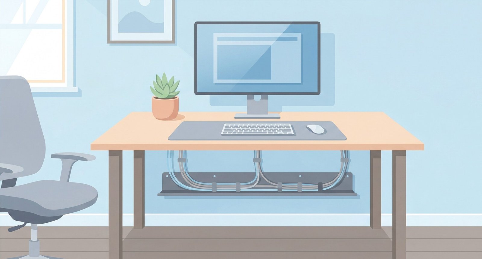 Best cable management home office desk setup with organized cables
