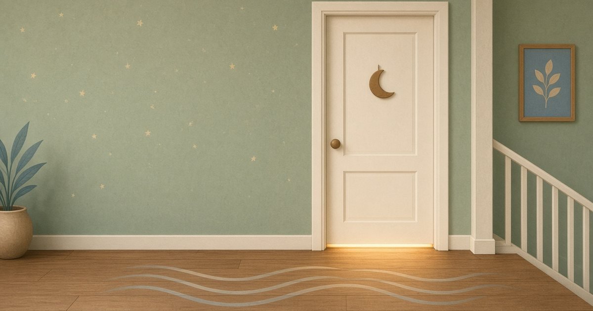 Hatch vs Dohm: a toddler bedroom door at night with a soft glow from inside